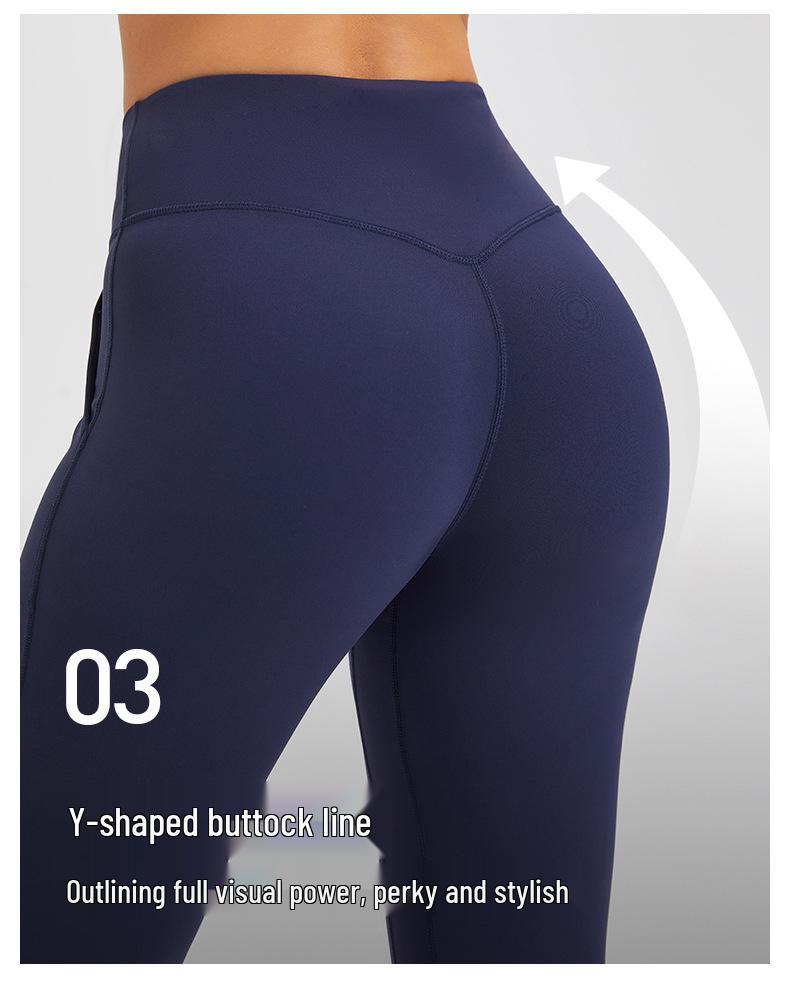 Women's High-Waist Seamless Yoga Pants with Pockets - Peach Lift, Non-Slip, High Elasticity