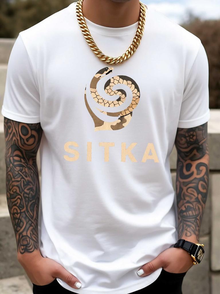 SITKA Graphic T-shirt - White with Snake Design