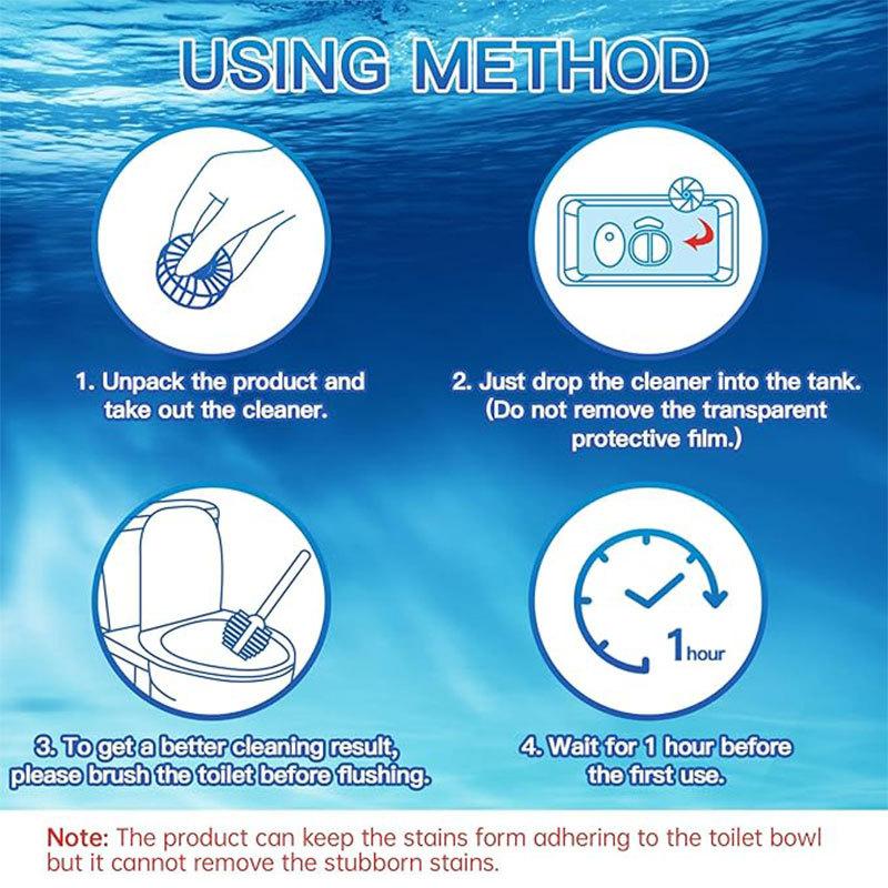 Household Portable Toilet Cleaner with Descaling and Odor Removal Function, Blue Cleaning Block, Toilet Freshener and Deodorizer