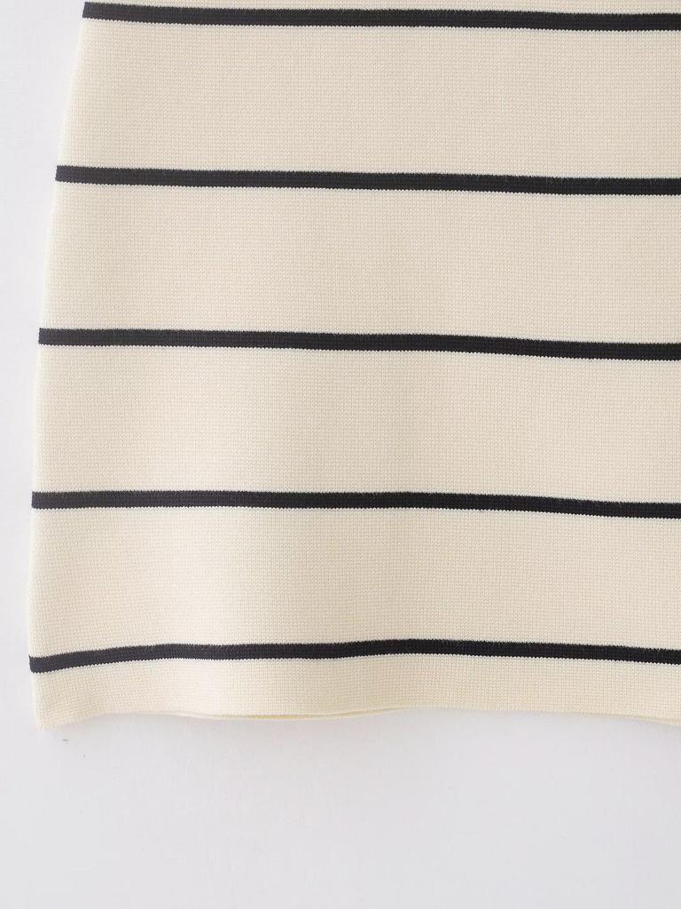 European Style Striped Knitwear for Women - Spring 2026, Short Sleeves