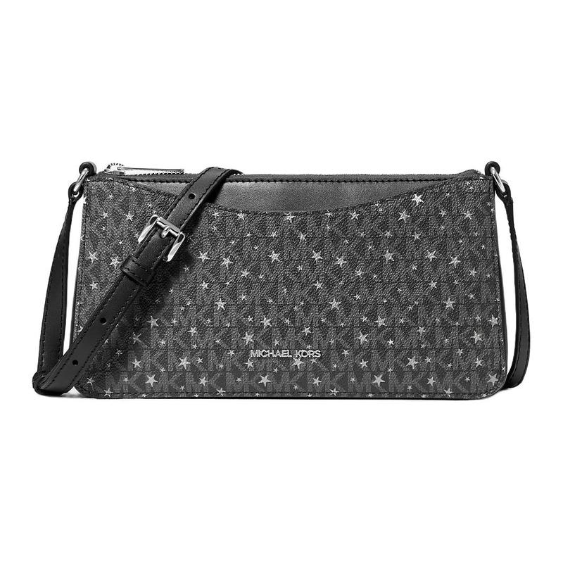 MICHAEL KORS Arden printed signature logo coated canvas shoulder crossbody bag medium women s black чёрный