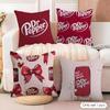 Cherry Drink DDr PPepper Cushion Cover Natural Linen Organic Fabric DoubleSided Printing Couch Pillow Covers Home Decor