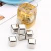 6pcs Stainless Steel Whiskey Ice Cubes Rapid Freezing Metal Cooling Stones Suitable for Cocktails Wine and Beverages Square Ice Wine Stones