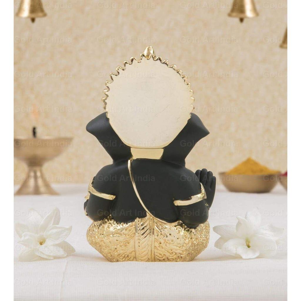 Gold And Kaai Green Ganesh Idol For Car Dashboard Small Ganesha Murti Ganpati Idol For Home Decor Puja Lord Ganesh Statue