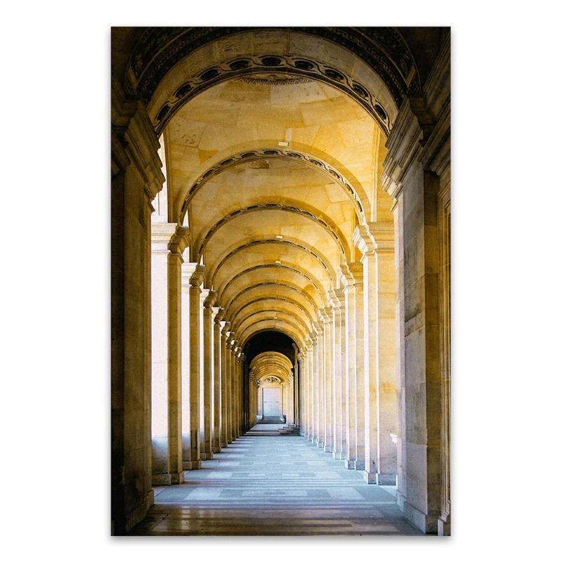 

AHPAINTING Настінне мистецтво Картина Друк на полотні Архітектура Фото Пейзаж Картина для домашнього декору вітальні Без рамки 20x30cm No Frame оск золотий колір