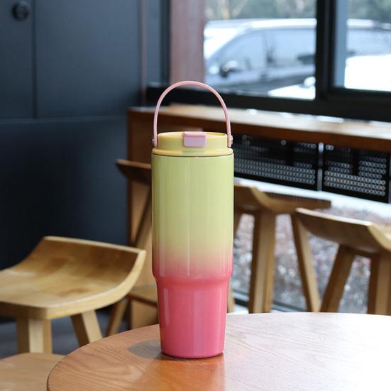30 Oz Stainless Steel Tumbler with Handle Straw Lid Insulated Travel Mug Leakproof Water Cup for Home