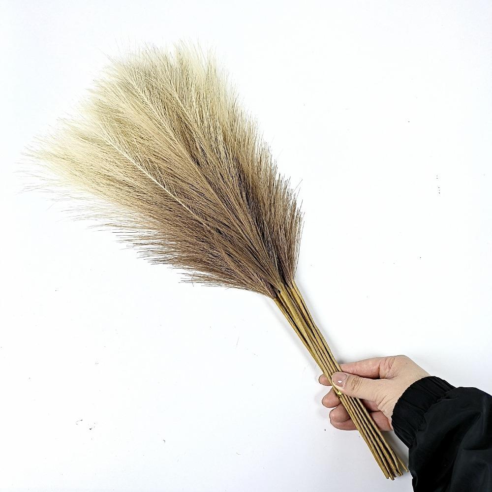 10PCS/55cm Fluffy Pampas Grass Gradient Color Fake Plant Reed  Christmas Festival Decor