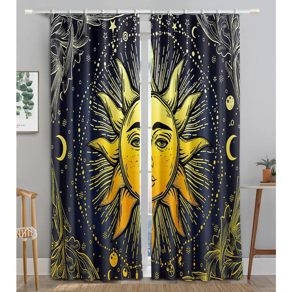 Tarot Mandala Spiritural Vibrant Window Panel Drapes in Children Bedroom Living Room Hall Treatments Kitchen Decoration Drapes Blinds