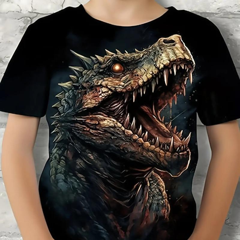 Children's Clothing Boys Tshirt 3D Dinosaur Print Casual Kids Summer Clothes  Clothes Tops Tee