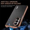 AZNS For Samsung Galaxy Z Fold7 5G Case Electroplating Carbon Fiber Texture PU+PC Phone Cover