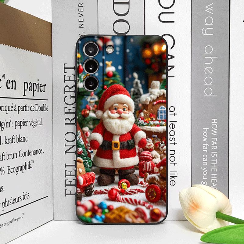 Cartoon Christmas-themed Santa Claus Phone Case for Samsung Galaxy S25 S24+ S23 Ultra S22 Plus S21 FE M53 Shockproof Soft Cover