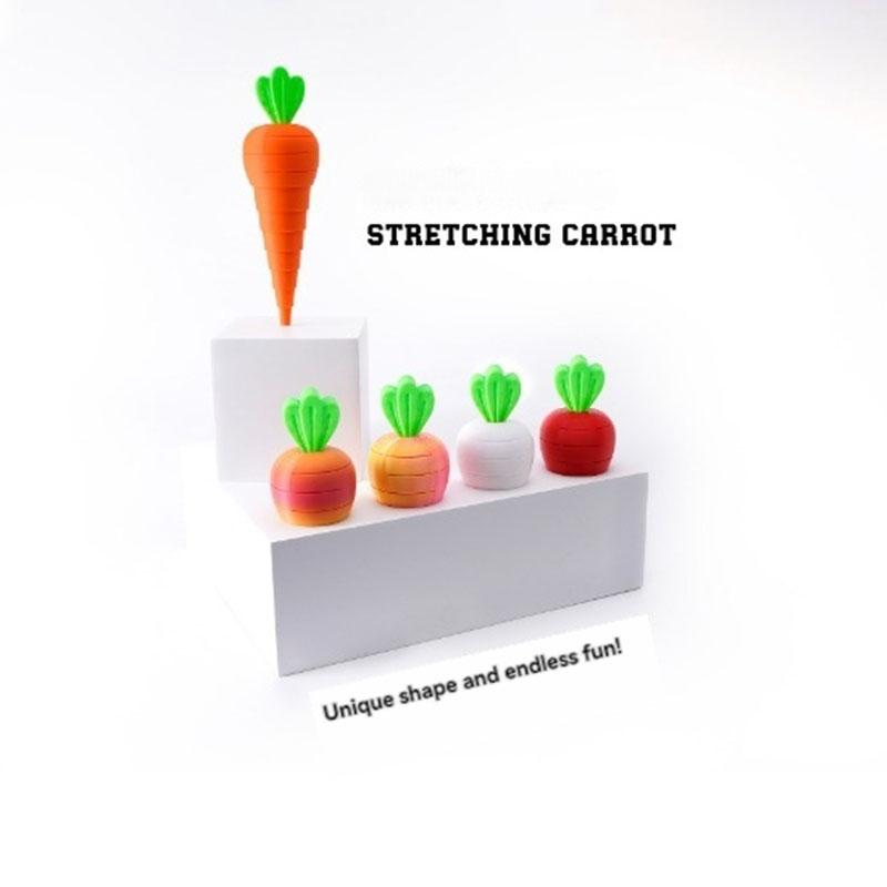 3D Printed Colorful Carrot Model Scalable Unzip Toys Desktop Decorations for Kids Gifts School Travel and Home