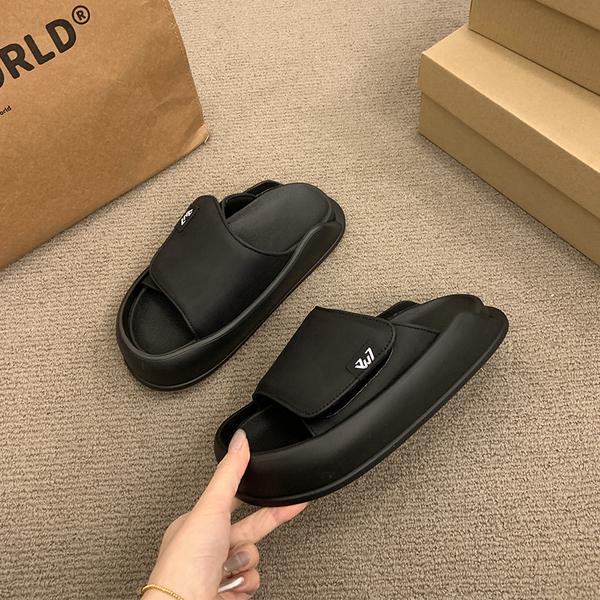 Fashion Slippers Casual Summer Women's Shoes Pantofle Slides Shale Female Beach Luxury 2025 Sabot Soft Flat Leisure Hook & Loop Female S