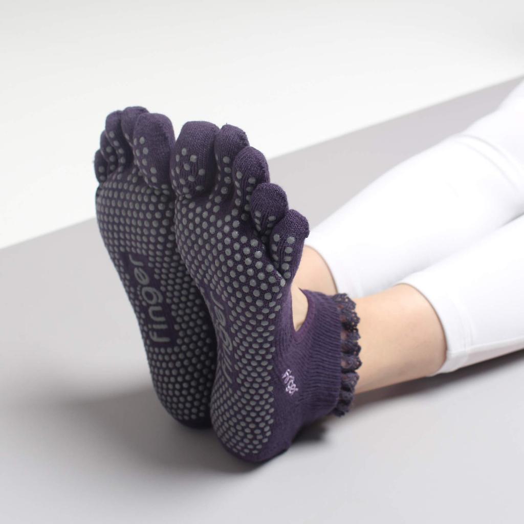 Yoga Yoga Wear Swan Deep [Finger] Women's Five-Toe Socks, Ballet, Pilates, Non-Slip, (Sizes 22.0-24.5 cm, - Purple)