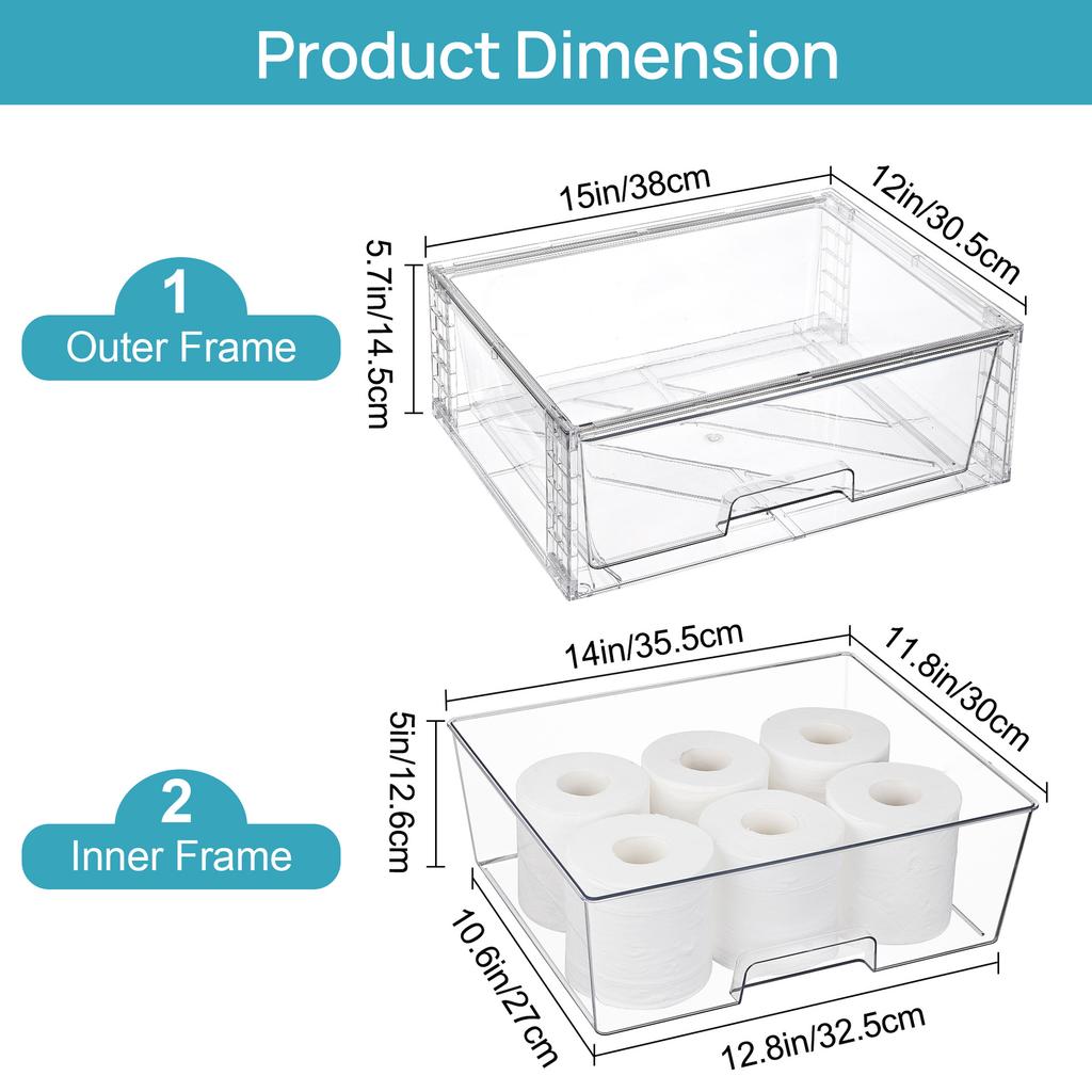 New cross-border detachable cosmetics storage box 12inch assembled transparentPETDesktop Storage Box Manufacturer Wholesale