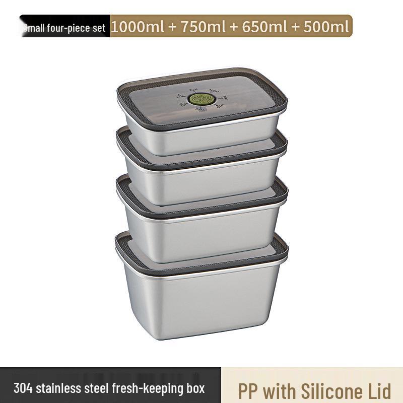 304 Stainless Steel Fresh-Keeping & Storage Box for Refrigerator, Ingredients, Picnic, and Lunch.