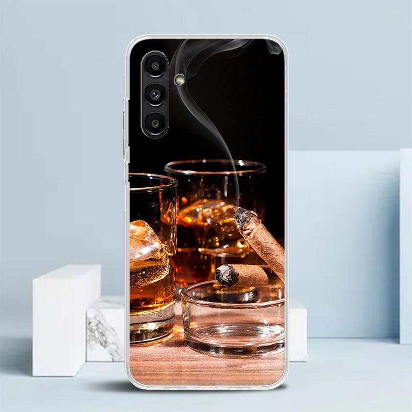 Cigar Whiskey Ice Drink Phone Case For Samsung Galaxy A17 A37 A57 A16 A15 A14 A13 A56 A55 A54 A53 A36 A35 A34 A33 A26 A25 A24 A2
