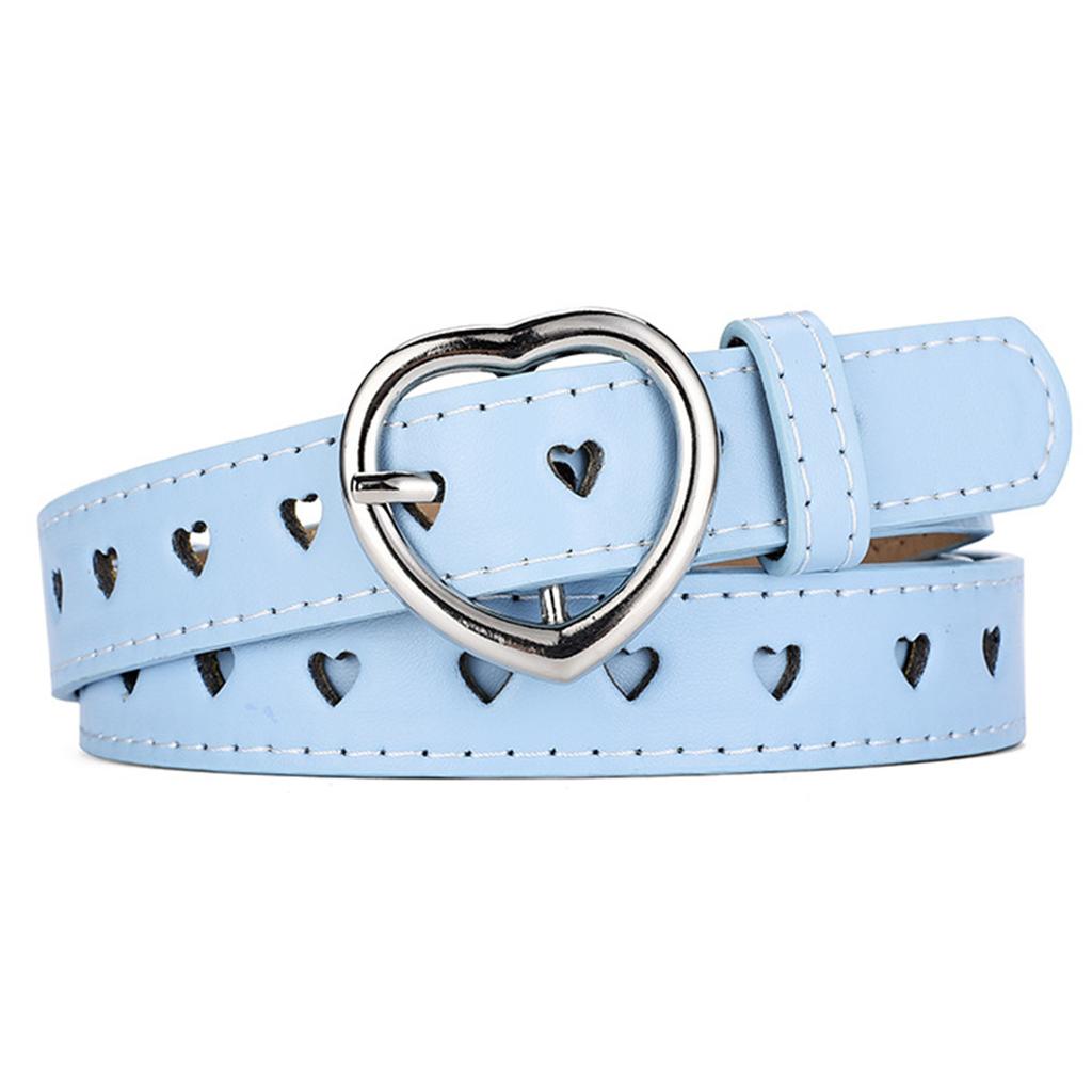 Fashion Heart Buckle Belt for Women Cool Subcultures Hollowed Waist Belt for Teens Girl PU Leather Women Belt Jeans Belt