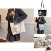 Stylish Large Capacity Student Tote Bag For Women In Trendy Street Style Available In Black Blue Pink And Cream