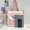 Sweet tote bag large capacity cute multi-compartment contrasting color shoulder bag messenger bag tutoring bag