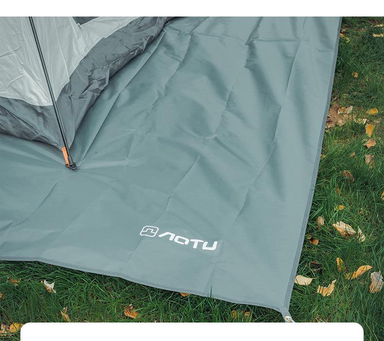 Waterproof Camping Tent Ground Mat with Sunshade & Four-Corner Webbing