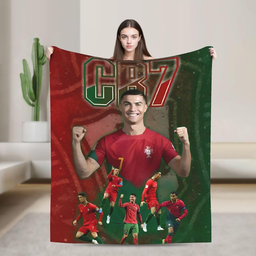 Football Legend  CR7 Plush Blanket  Vintage Throw Blanket for Home 125*100cm Bedspread