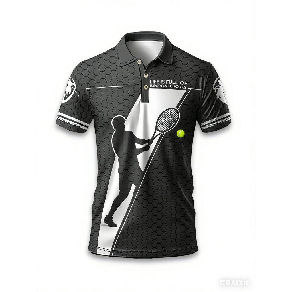 Men's 2026 Model Sporty Casual Polo Shirt 3D Printing Technique, Breathable and Quick-drying