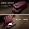 For iPhone 16 Pro Case CASEME C49  Compatible with MagSafe RFID Blocking Detachable Wallet Leather Phone Cover