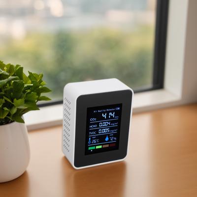 5 In 1 Portable Air Quality Detector Multifunctional Tester for CO2 TVOC HCHO Humidity Temperature Indoor Air Monitor