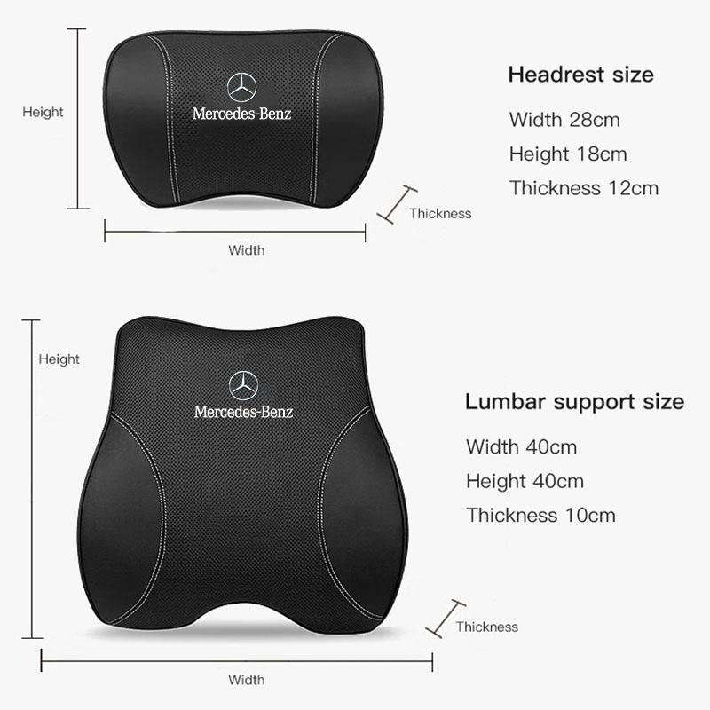 GLC GLB Car Seats Support Waist Cushion Headrests Lumbar Pillow For Mercedes Benz AMG W203 W206 W220 W205 W211 W212 W201 W210 W