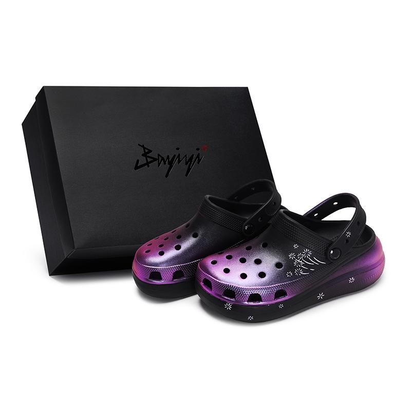 

Crocs Classic clog 811 сделаны Блестящий фейерверк специальная обувная коробка ощущение наступания дырочные туфли для мужчин и женщин черный фиолетовый розовый 39-40