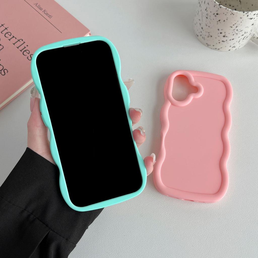 New Product for IPhone17 Mobile Phone Case Macaron Big Wave for Apple 16 Candy Color Soft Shell Protective Cover