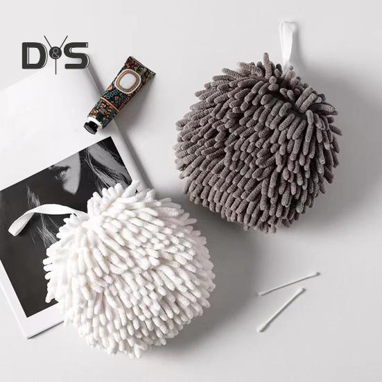 Chenille Hand Towel with Hanging Strap Highly Water Absorbent Soft Superfine Fiber Thickened Reusable Kitchen Bathroom Cleaning Wipe Towel