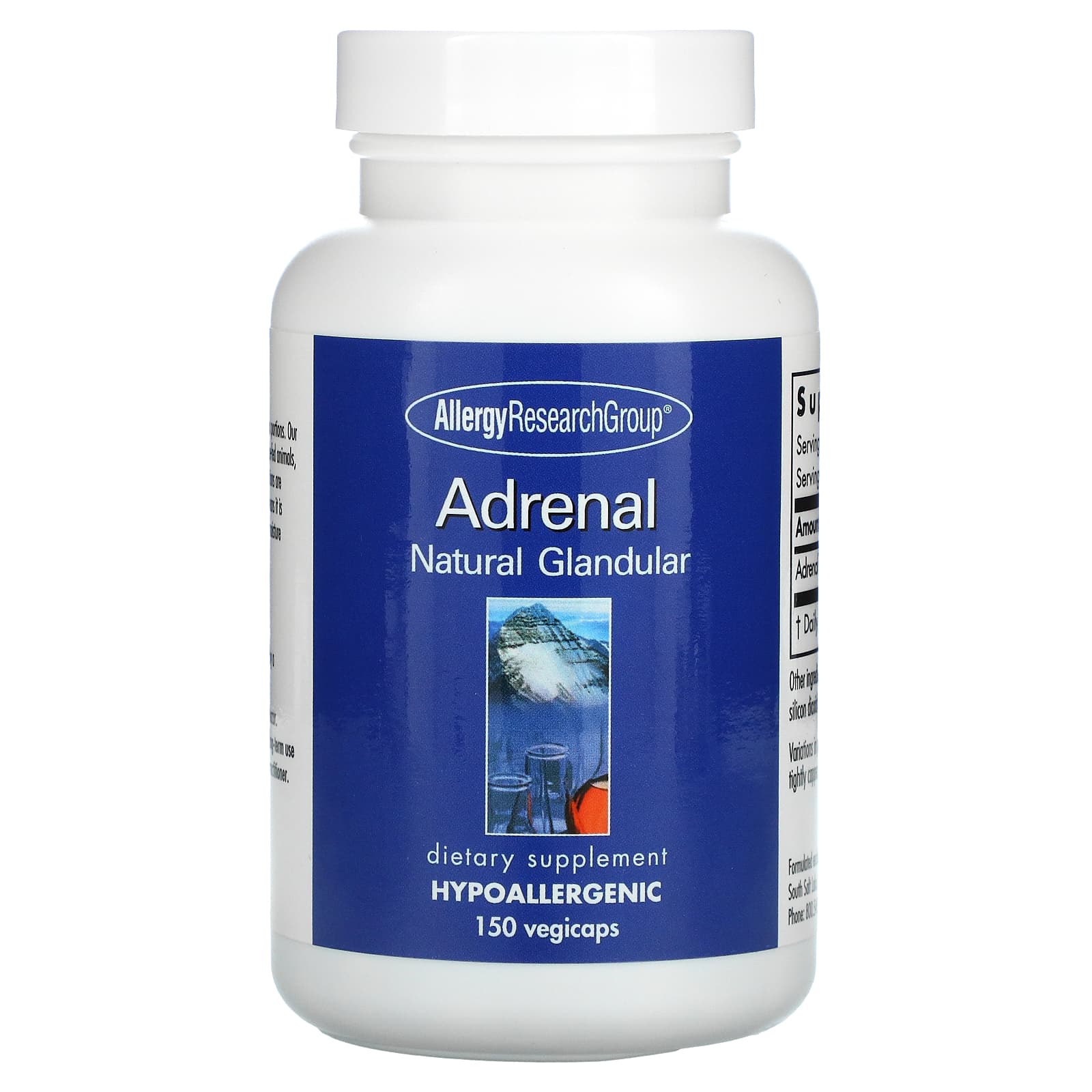 

Allergy Research Group, Adrenal Natural Glandular, 150 овочевих капсул