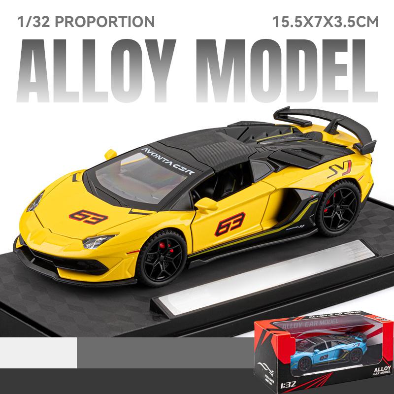 1:32 Aventador SVJ63 Super Sports Car Alloy Metal Diecast Model Car High Simulation Collectible Miniatures Home Decoration Gifts