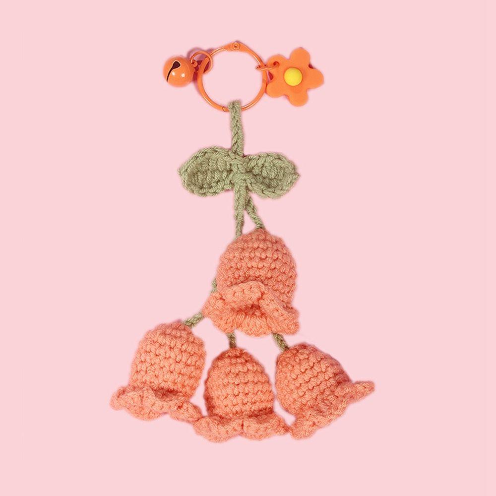 

Шерстяная пряжа Вязаный цветок Брелок Колокольчик Орхидея Подвеска Подвески для сумки Ручная работа Вязаная крючком подвеска P