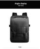 Men's PU Leather Business Travel Backpack: Retro Style, Large Capacity, Perfect for High School and Casual Use.