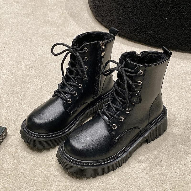 Fashion Women's New Autumn Winter Thick Sole with Plush Insulation Casual Fashionable Short Boots Comfortable Winter Cotton Boots