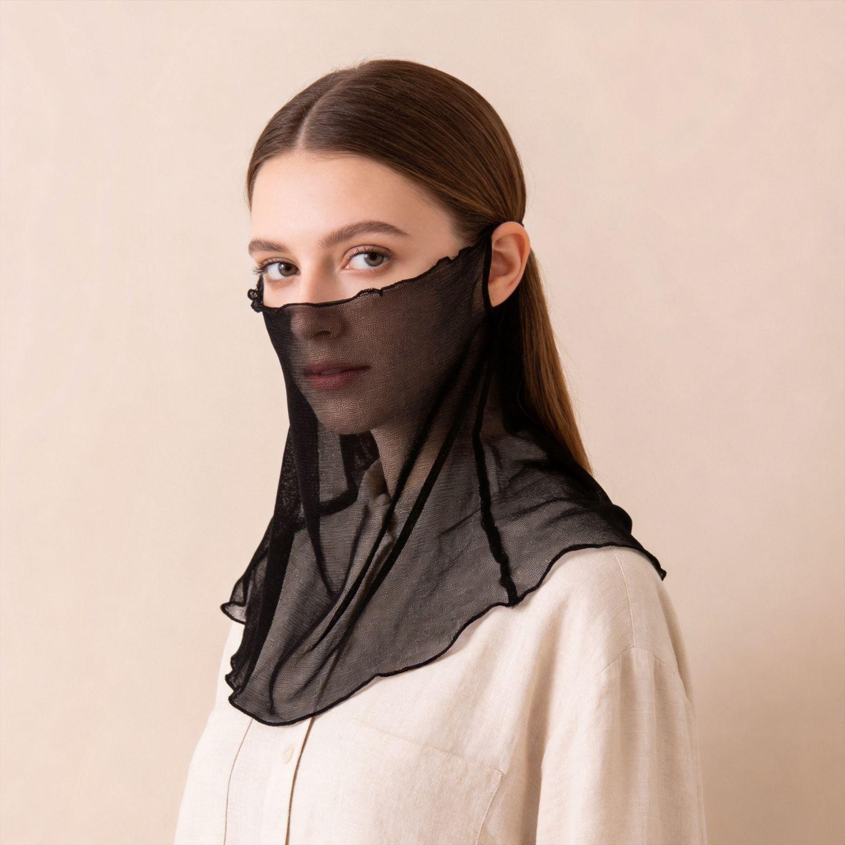Summer new silk scarf sunscreen mask silk scarf scarf small silk scarf summer sunscreen face protection breathable large mask one size