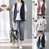 Lady Coat V Neck Single-breasted Sleeveless Solid Color Button Closure Retro Cardigan Waistcoat Daily Wear Casual Vest Top