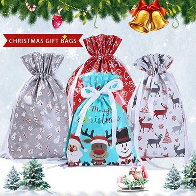 5 STÜCK Weihnachtsmann Weihnachtsbeutel Keksaufbewahrung Weihnachts-Süßigkeitentüten Kordelzugbeutel Backverpackung Weihnachtsbedarf