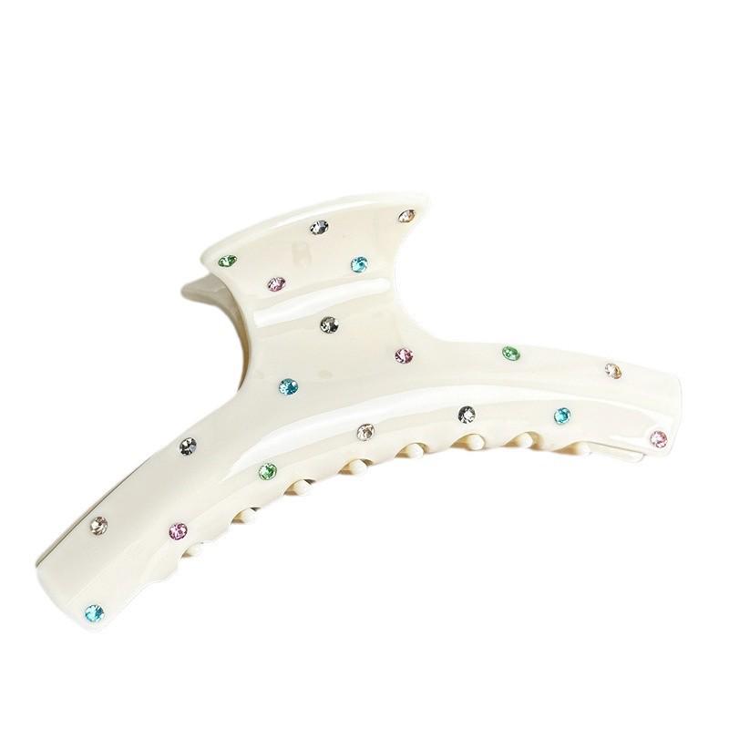 Korean Cute Diamond Shark Clip Headdress: Sweet Dot Pattern Hairpin