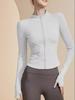 Damen Langarm Sport-Yoga-Jacke - Cardigan mit Stehkragen für Laufen, Fitness und Pilates