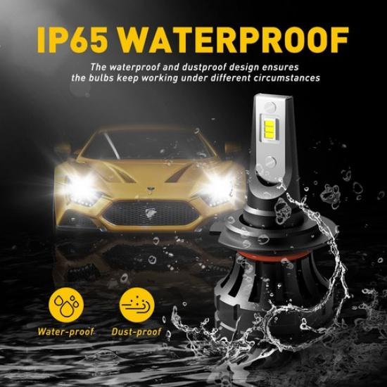 46W AUXITO 2X 4200LM LED H7 Bulbs High Sets Headlight Beam 6500K Low White Lamps
