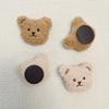 Plush Bear Fridge Magnet Rubber Soft Magnet 3D Animal Fridge Magnet for Kitchen Decoration Milk Tea Color