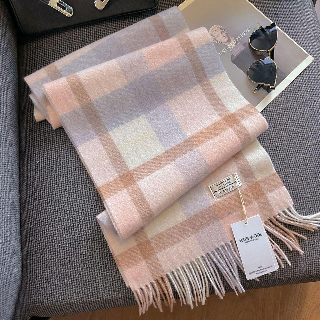 2025 Unisex 100% Wool Scarf: Versatile and Warm for Autumn & Winter