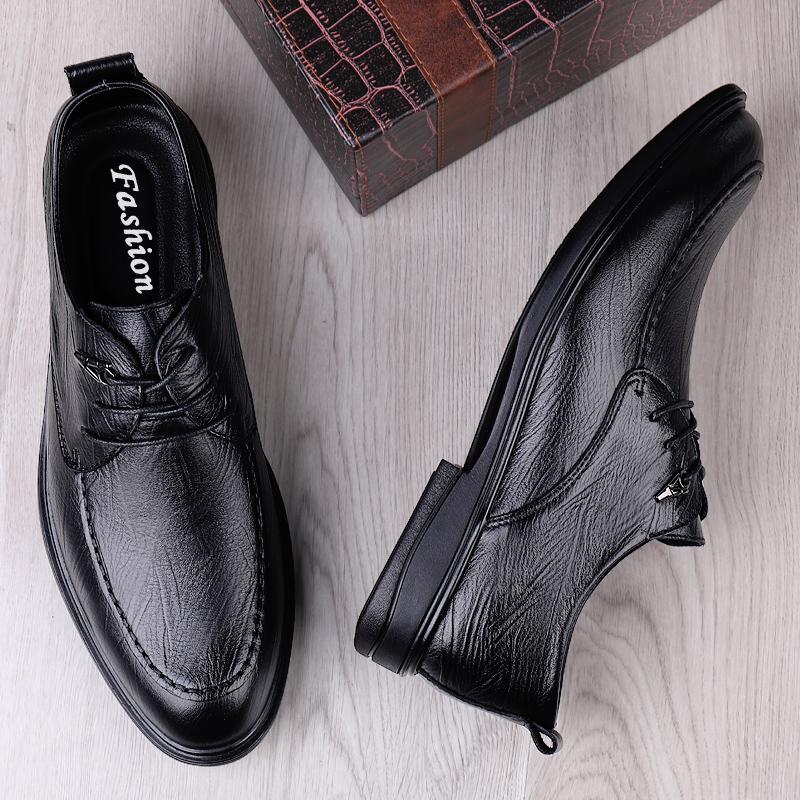 Новые мужские модные туфли дерби из натуральной кожи — фото 7