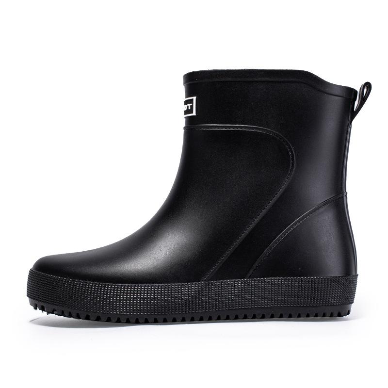 

Water shoes new trendy men s rain boots medium tube rain shoes flat fishing waterproof glue shoes 39