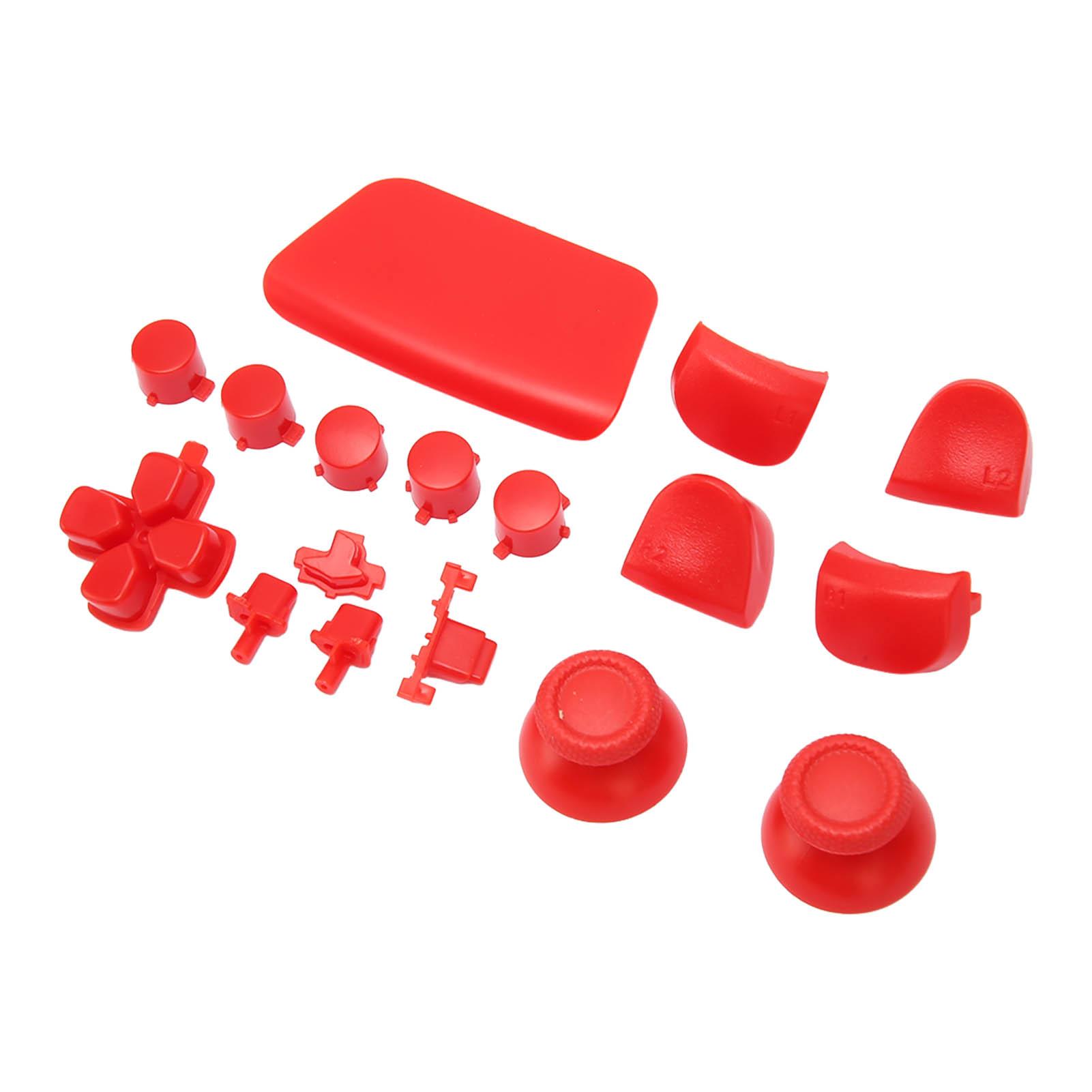 

16 шт. сменных кнопок игрового контроллера для PS5, сменные кнопки триггера джойстика красный