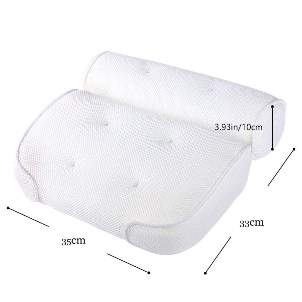 Creative Anti Slip Spa Bathtub Neck and Back Support with Suction Cups Bath Washable 3D Air Mesh Bathtub
